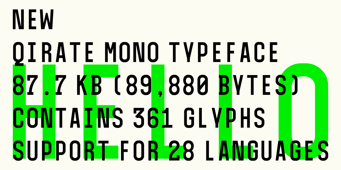 Example font Qirate Mono #12